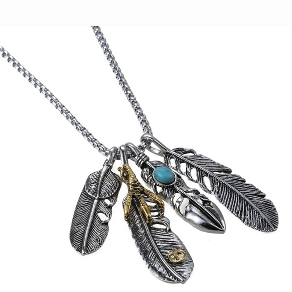 Sold Silver toned feather necklace - Picture 5 of 6